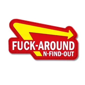 FAFO PVC Morale Patch - Hook Backed for Military Gear - Fast Food Style, Ideal for Meme Fans & Hamburger Lovers - Funny Custom Patches