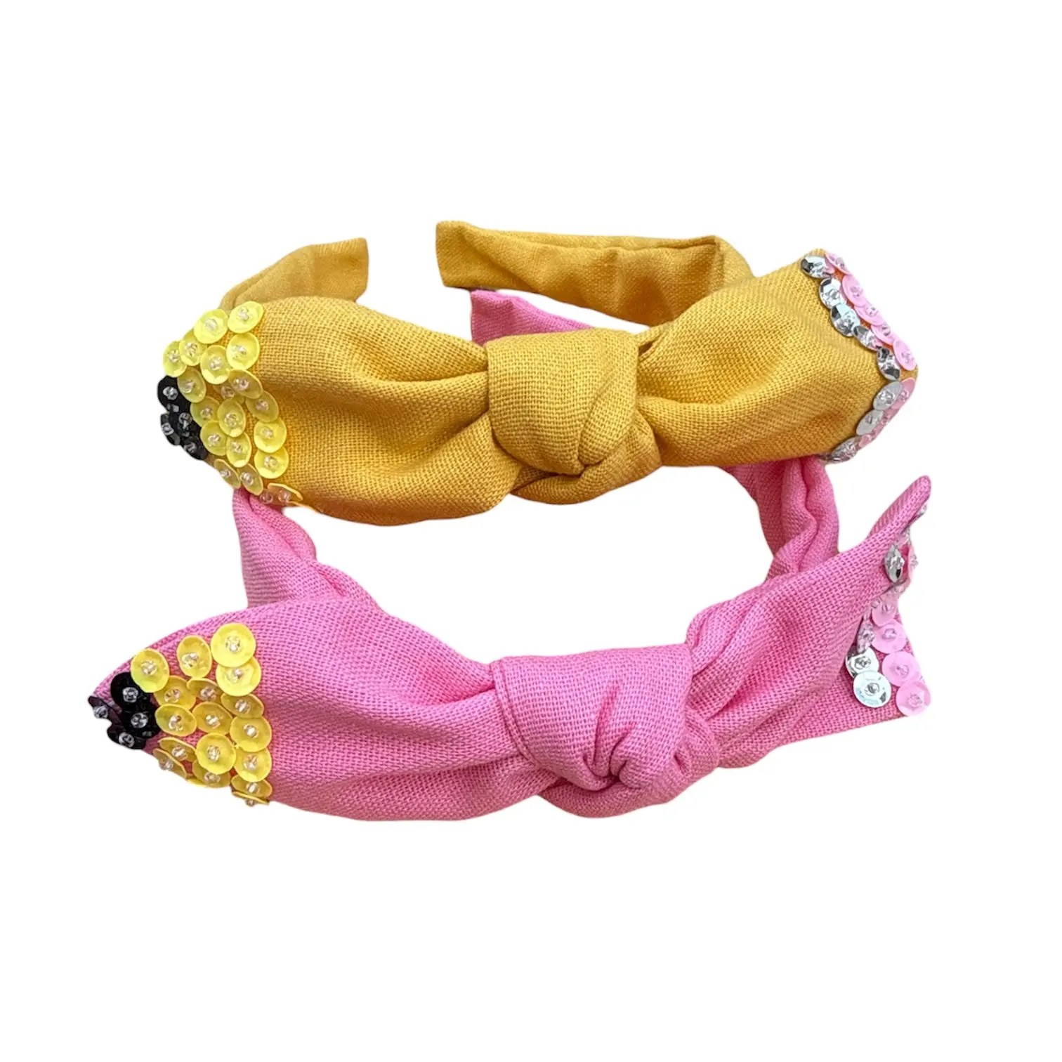 Top knot headbands with bow- sequence pencils