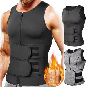 Men sauna sweat suits waist trainer workout tank tops body shaper abdomen mens shapewear fitness top body shaper sauna vest corset top neoprene