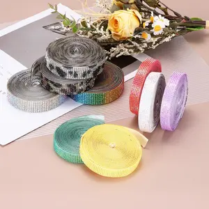 Self-Adhesive Rhinestone Ribbon Roll - 3D Sparkly Crystal Tape for DIY Crafts (Phone Cases, Shoes, Clothing, Gifts, Car Decor), Birthday Party|Wedding Celebration|Christmas - High Transparency Glass Rhinestones