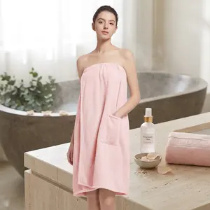 Women's Soft Plush Full Length Bath Robe - Lightweight Wrap Towel After Shower with Pockets, Spa Bathrobes for Women, Cozy Long Robe, Comfortable and Absorbent