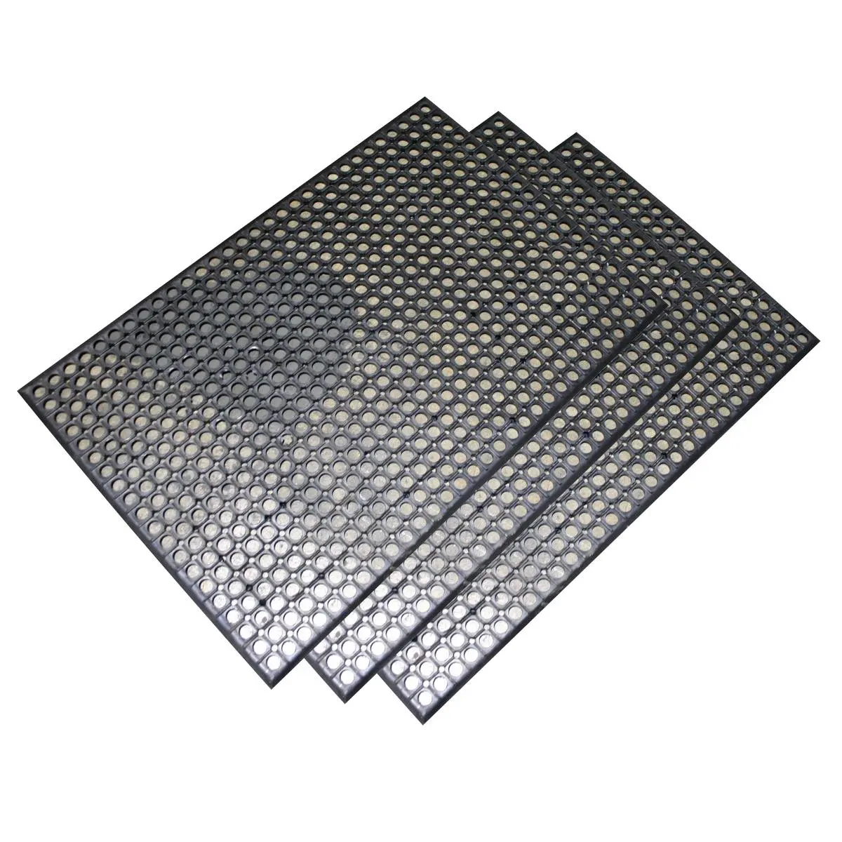 212 MAIN 2x3 ft. Industrial Rubber Floor Mat, Set of 3, Cushion Flooring Product, Grease and Liquid Resistant, Shock Absorbent, Durable, Foot Mat