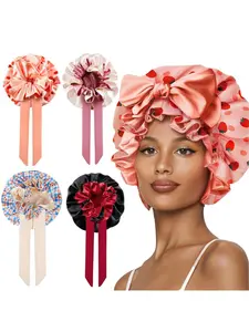 Double Layer Silk Bonnet for Haircare - Soft & Practical Sleeping cap with Elastic Tie Band for Curly & Natural Hair,Bonnets for Sleeping Women,Curly Hair Nightcap, Smooth,for Women's Natural Curly,for gift,fashion