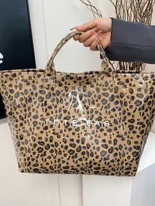 Women's Leopard Print Handbag, Large Capacity Tote Bag, Versatile Makeup Bag, Perfect Gift for Valentine's Day & New Year