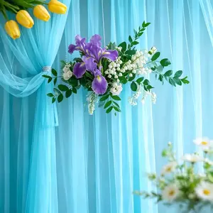 2 Piece Sheer Curtain Wedding Party Decor, Outdoor Event Backdrop, Bridal Room Birthday Party Decoration, Festival Wedding Supplies