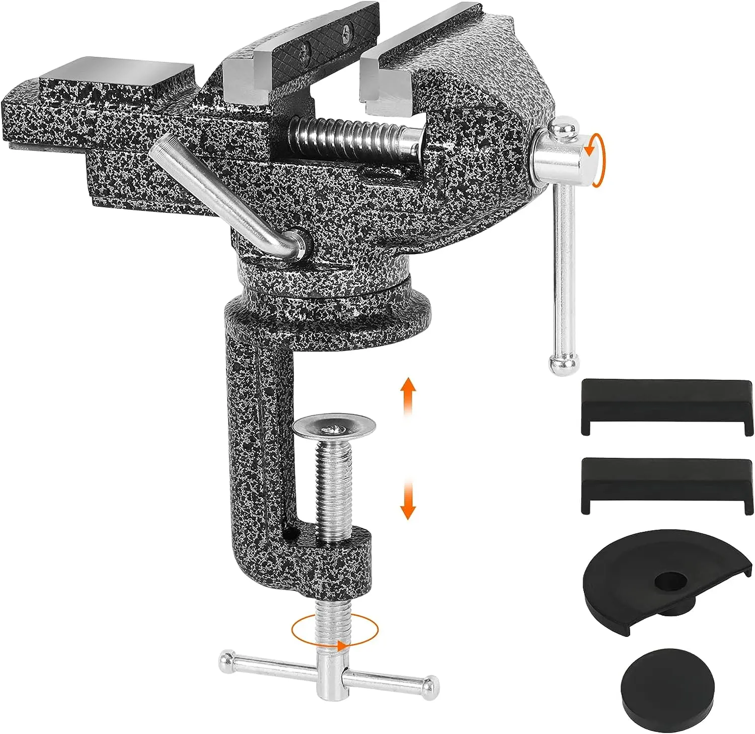 3.15 in Multipurpose Vise, Portable Clamp-Style Household Hardware Tool with 360° Rotatable Base, Flexible Clamping Angles, Suitable for DIY Projects, Wood/Metalwork, Handicrafts, Metal Working Tasks, 3.15" Clamp Span