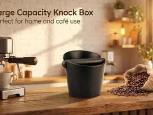 Compact Plastic Coffee Knock Box - Kitchenware for Home Barista, Non-Slip Base, Fits Small Kitchens, Quiet Knock, Mess-Free for Daily Use