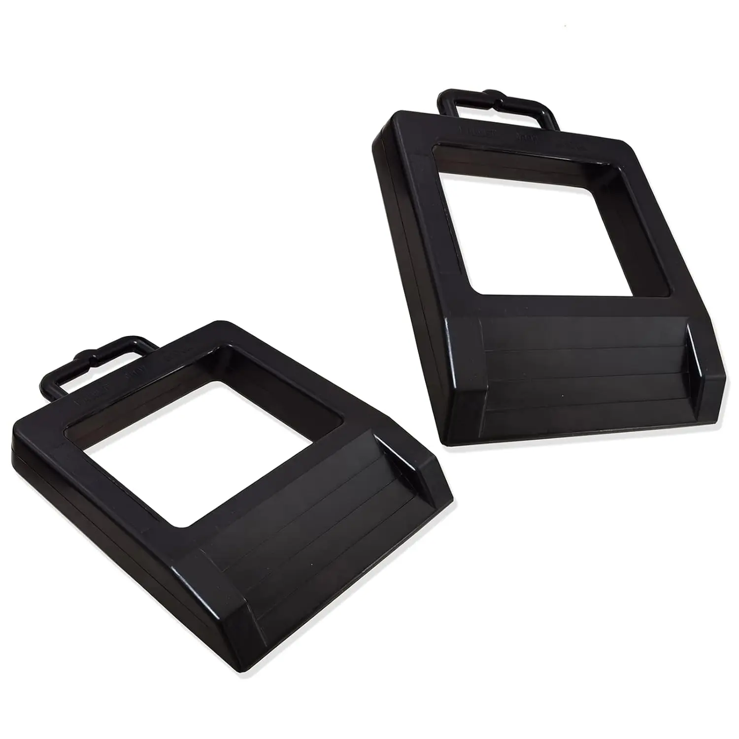Rubber Heavy Duty Pallet Jack Rubber Wheel Chock 2 Pack,  Pallet Jack Stopper for  14.2" Length x 11.2" Width x 2" Height (Black, 2 Packs)