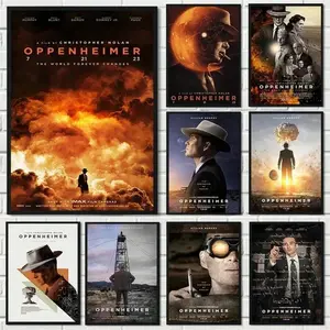 1pc Biography Movie Oppenheimer Film Poster Canvas Painting Cillian Murphy Wall Art Pictures Home Theater Decor Gift