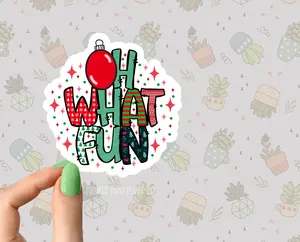 oh what fun christmas vibes sticker, Santa sticker funny christmas stickers, funny employee boss sticker funny Sarcastic Sarcasm Sticker Book lover Funny Plant Stickers for Tumblers and Water Bottles Waterproof 3"