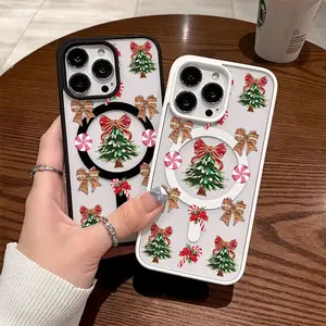 Premium Magnetic Phone Cases for iPhone17 promax/ 11/12/13/14/15/16//17/Air/promax/Plus Christmas Theme Tree Bow y2k cased MagSafe Ready, Anti-Fall, Springtok and Ultra-Thin Design |   Perfect for Everyday Use Protector Screen Protector Aesthetic Resistan