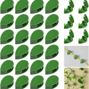 30 Pieces Plant Climbing Wall Fixture Clips Self-Adhesive Plant Fixer Invisible Leaf Shaped Wall Vines Fixing Clips