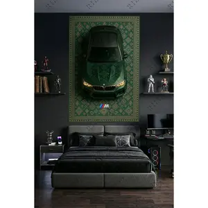 BMW M5 CS Car Rug Wall Tapestry – Retro Scandinavian design Automotive Art