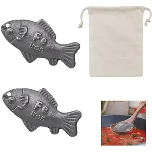 Iron For Cooking 2 Pcs Iron Fish Cooking Tool, Lucky Iron Fish For Iron Deficiency, Natural Iron Supplement To Support Iron Levels For Vegans,Iron Fish For Cooking Great Gift