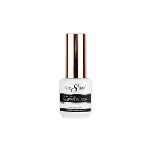 Cre8tion Soak-Off Gel Nail Polish, Super Black, 0.5 fl oz, Chip-Resistant, Fast-Drying, Long-Lasting Cosmetic for Professional Manicure & Nail Art, Ideal for French Tips