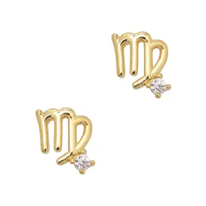 Virgo / Zodiac Sign Zircon Charm / Gold