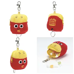 Burger Conx Fry Pouch Plush  Retractable Keychain