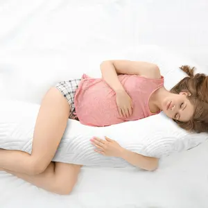 Body Pillow for Adults - Soft Long Bed Pillows Insert for Sleeping - Shredded Memory Foam & Removable Washable Cover - Swan Shaped Side Sleeper Pregnancy Pillow 49 Inch (White Tencel)
