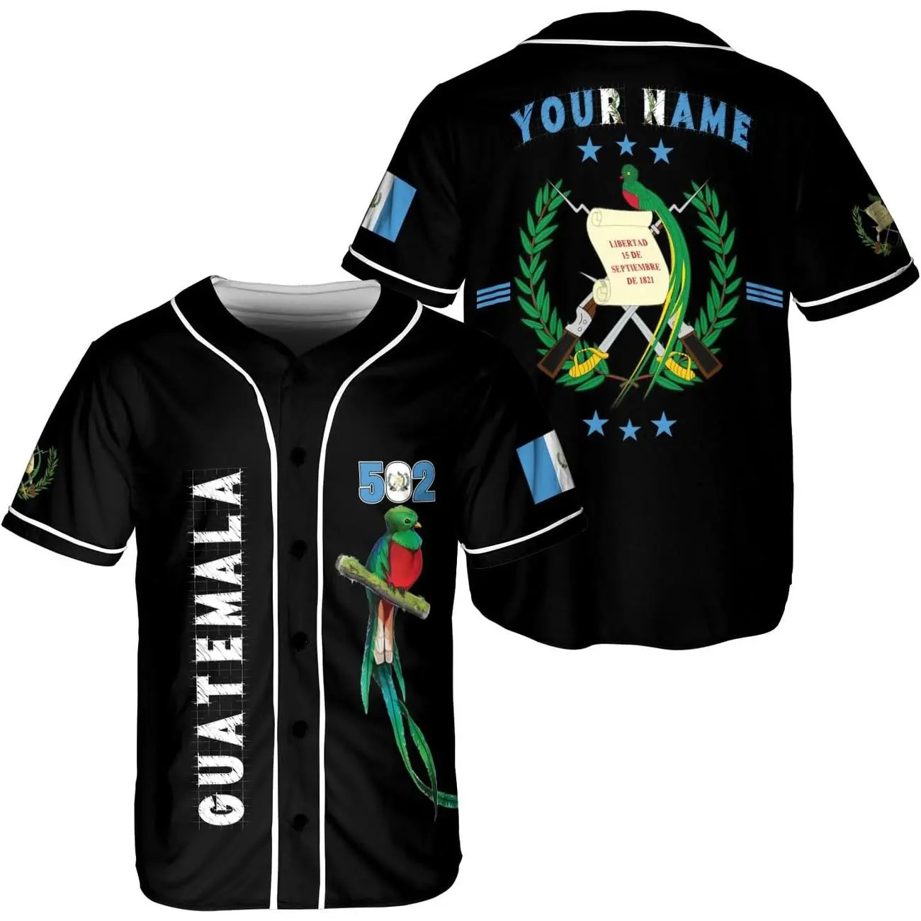 Personalized Name Guatemala Baseball Jersey Shirt, Hawaiian, T-Shirt Guatemala Camisas Guatemalan Pride T-Shirt Guatemala 3D Shirts 8 Casual Sporty Top Sports Tees