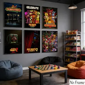 6pcs Five Nights at Freddy's Movie Poster Wall Art, Unframed Painting, Living Room Decor, Perfect Gift, High-Quality Print, Vibrant Colors, Unique Design