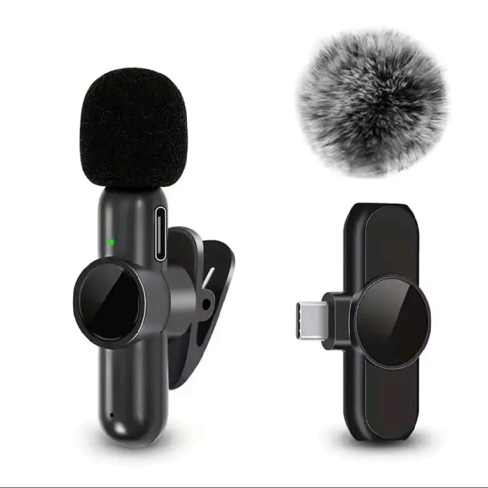 Wireless Lavalier Microphone, Portable Clip-On Mic for Smartphones, Cameras, Vlogging