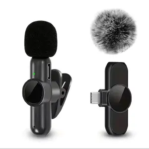 Wireless Lavalier Microphone, Portable Clip-On Mic for Smartphones, Cameras, Vlogging