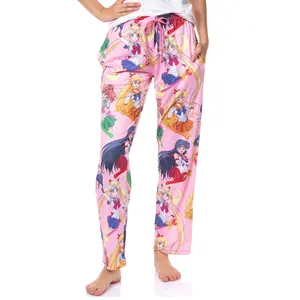 Sailor Moon Women's Allover Character Print Adult Lounge Sleep Bottoms Pajama Pants