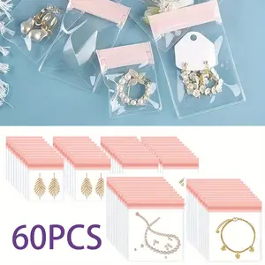 EVA Anti Tarnish Jewelry Bags Storage, Small Clear Plastic Jewelry Pouches Organizer for Gold Silver Ring Earing Chain Bracelet, Jelly-Like Softness, No Yellowing, No Odors, 60 PCS Mixed Sizes