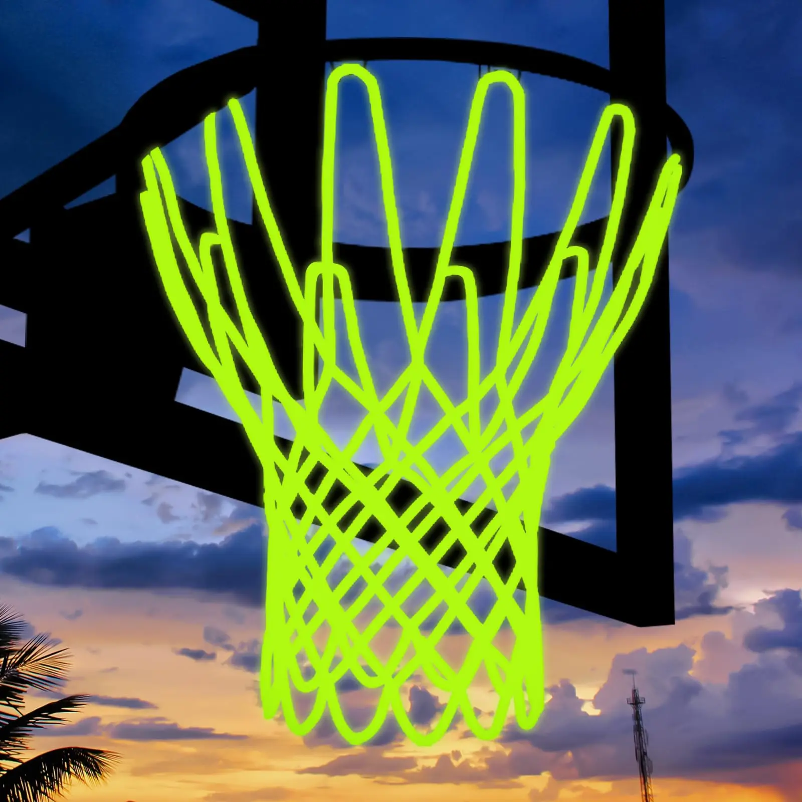 Upgraded Heavy-Duty Outdoor Basketball Net Replacement - 12-Loop All-Weather Anti-Whip, Reinforced Woven, Standard Hoop Fit for Backyard Games, Family Gatherings
