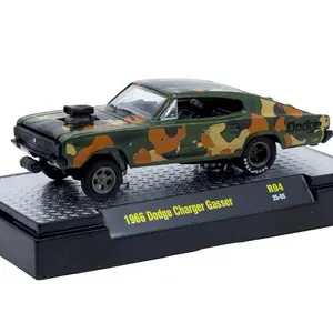 1966 Dodge Charger Gasser - Woodland Camouflage (Detroit Muscle Release 94) Diecast 1:64 Scale Model - M2 Machines 32600-94