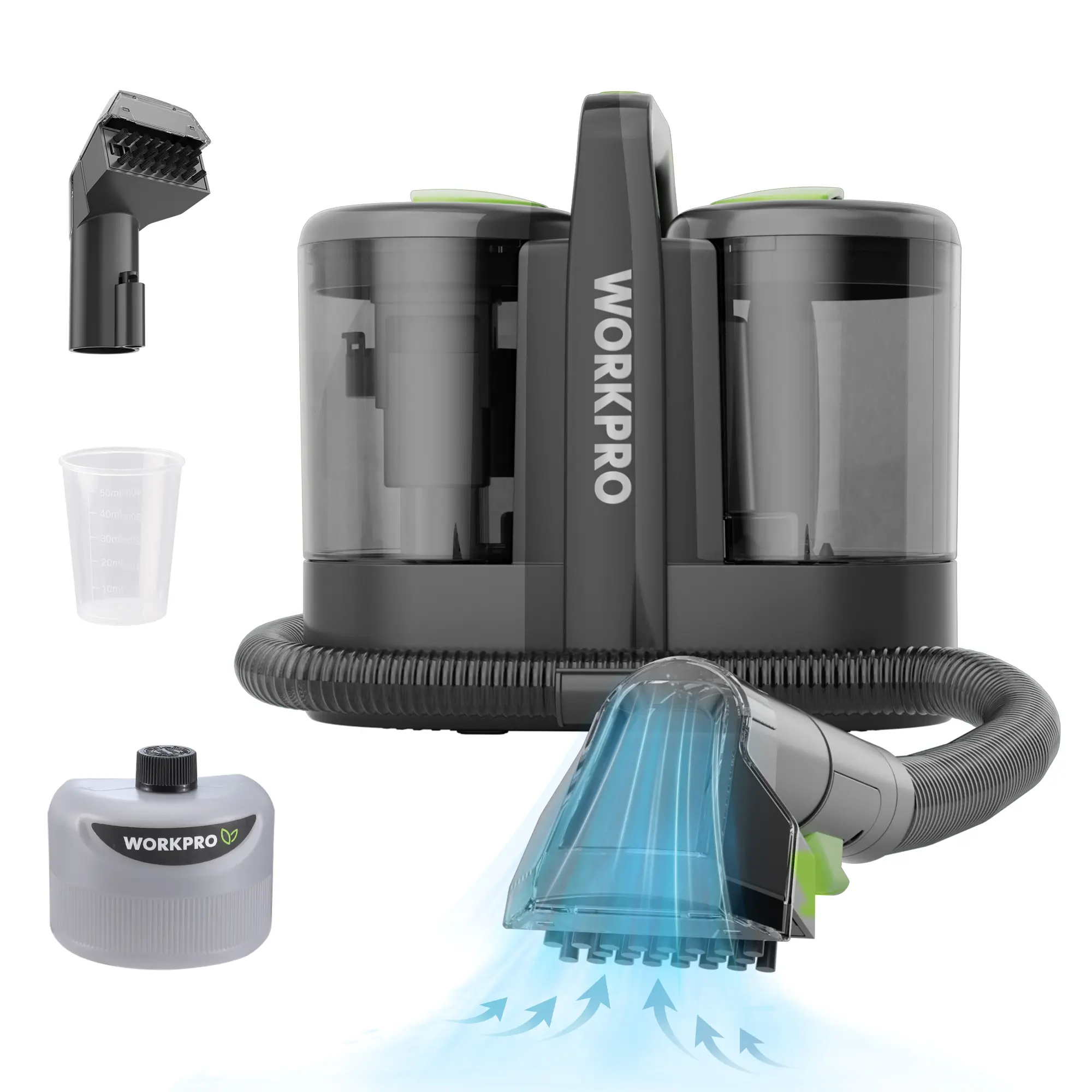 #fathersdaygift WORKPRO Portable Carpet Spot and Upholstery Cleaner, 13KPa Upholstery Cleaner with 54oz Water Tank & Versatile Tools, Spot Cleaner for Carpet, Upholstery, Rugs and Car
