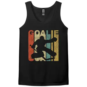 Retro Goalie Distressed Vintage Style Hockey Tank Top - Hockey Goalie Shirt