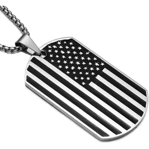 Apopo  Flag  Tag Necklace Stainless Steel Pendant