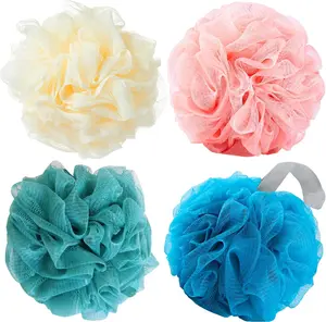 4 Pack Bath Sponge, Loofahs Mesh Pouf Sponge Body Scrubber Exfoliator - 50g/Piece Accessories, Lightweight