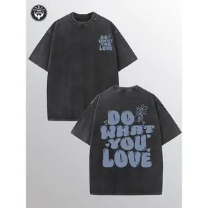 Do What You Love Men's Washed Cotton T-shirt, All Cotton, Casual Sports Style Top T-shirt, Trendy And Fashionable Street Style, Suitable for Travel And Sports Wear
