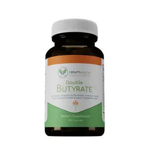 Double Butyrate Gut Health Supplement | Probiotic & Postbiotic Digestive Supplements for Gut Support | Enhances Immune, Brain, & Nervous System Function | Odor-Free Formula | 120 caps