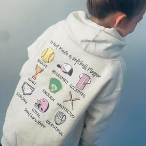 God Made A Softball Player Youth Hoodie, Cute Sports Pullover, Comfortable Casual Outfit, Classic Athletic Apparel, Clothing Merch, Perfect Gift For Young Softball Fans