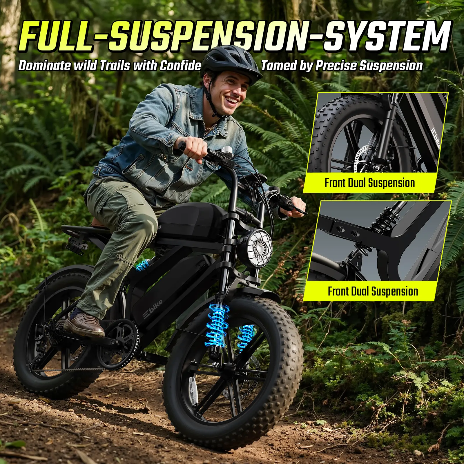 X6 Electric Bike 1500W Dual Battery Fat Tire eBike, 60-120 Miles Range, Full Suspension, 28MPH, 420LBS Capacity X6 Electric Bike 1500W Dual Battery Fat Tire eBike, 60-120 Miles Range, Full Suspension, 28MPH, 420LBS Capacity