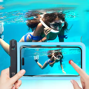 PVC Waterproof Phone Bag Sensitive Touch Screen Support Call Face Recognition Floating Phone Pouch For Swimming Drifting Water Park Outdoor Sports