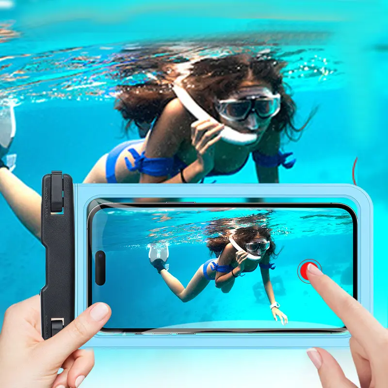 PVC Waterproof Phone Bag Sensitive Touch Screen Support Call Face Recognition Floating Phone Pouch For Swimming Drifting Water Park Outdoor Sports