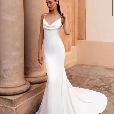 green emerald velvet dress Blanca Open Back Mermaid Formal Dress