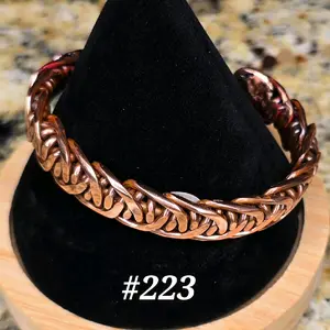 #223 Pure Copper 5 5/8" x 7/16" Handwoven Cuff Bracelet Unisex Artisan Jewelry  Gift Ready Sturdy & Stylish  Handcrafted Natural Patina  Long-Lasting Durability Comfortable Daily Wear Open Cuff Design