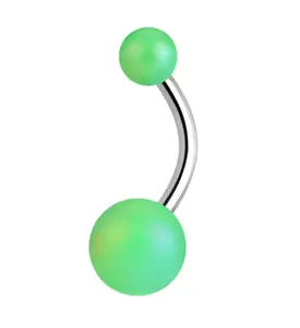 Matte Green Stainless Steel Belly Button Ring