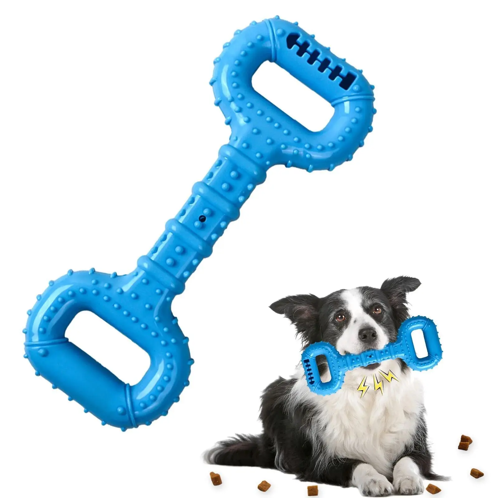 Interactive Dog Bone Chew Toy with Pull Band