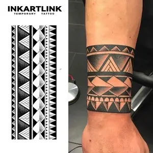 INKARTLINK Tattoo Tech, 2 Sheets Semi-Permanent Temporary Tattoos, Armlet Series, Arm Ring,Adult Art Design,Lasts 1-2 Weeks, Waterproof, Realistic Look, No Adhesive, No Reflection,For Man And Woman,Ideal for Swimming, Party Sticker Henna