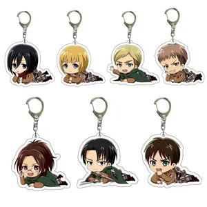 Shingeki No Kyojin Rivaille Ackerman Eren Jaeger Anime Acrylic Keychain - Cute Characters, Kawaii Bag Charm for Keys, Backpack & Gifts, Collectible Fan Accessory, Aesthetic Game Merch!
