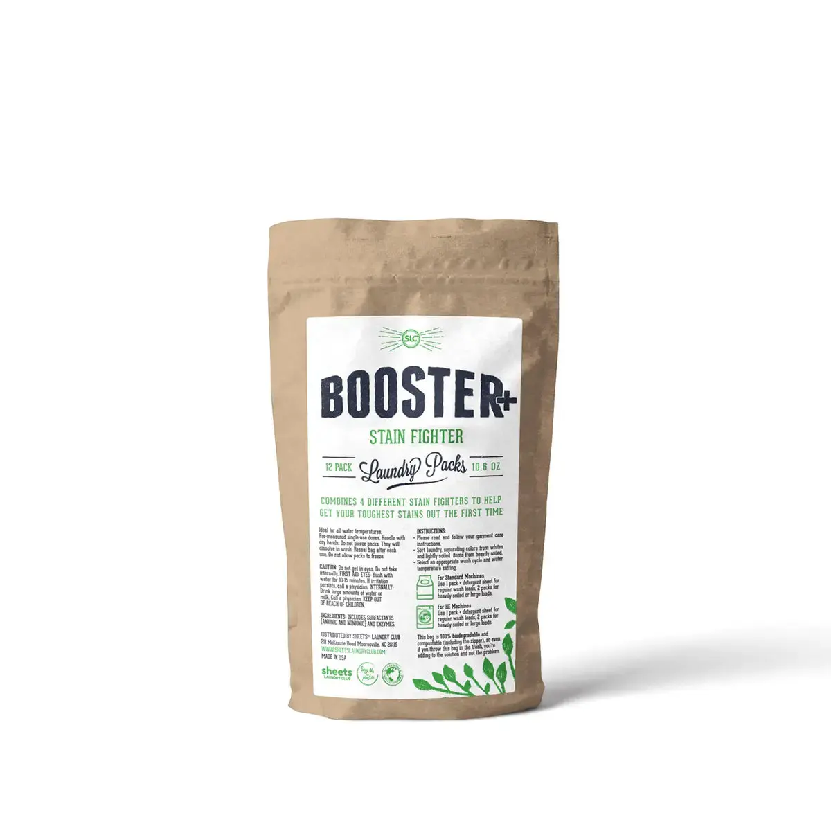 Laundry Stain Remover Booster Packs – Tough Stain Fighter for Clothes | Eco Friendly Whitening Additive
