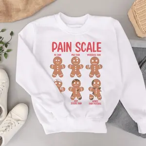 Medical Field Workers Custom Shirt - Gingerbread Pain Scale Design - Long or Short Sleeved, Clothing