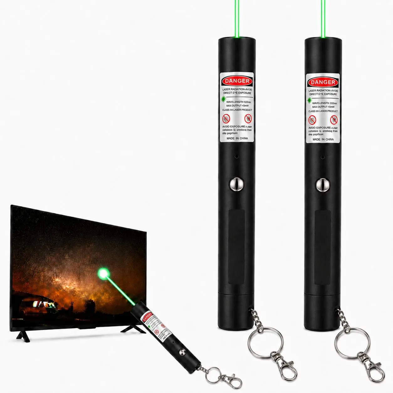 Cat & Dog Green Laser Pointer,USB Rechargeable Interactive Pet Toy,High Power Long Range Beam for Outdoor,Astronomy,Construction & Office