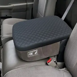 Center Console Cover Compatible with 2002-2012 Dodge Ram 1500 2500 3500 Jump Seat Console, Armrest Lid Leather Protective Covering (Black)